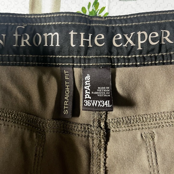 PrAna Breathe Straight Fit Brown Men’s Pants 36X34 Vented Cargo Stretchy - Picture 11 of 16